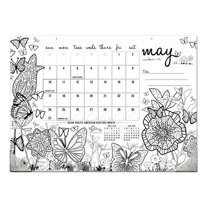 2027 Seasons 22” x 16” Office Edition Desk Blotter/Wall Coloring Calendar