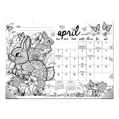 2027 “Christmas” Holiday 22” x 16” Office Edition Desk Blotter/Wall Coloring Calendar