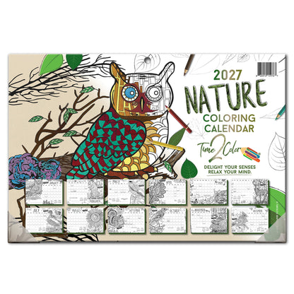 2027 Nature 19” x 13” Home Edition Desk Blotter/Wall Coloring Calendar