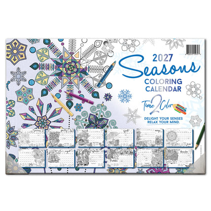 2027 Seasons 19” x 13” Home Edition Desk Blotter/Wall Coloring Calendar