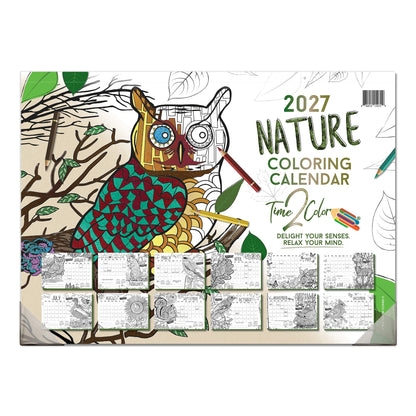 2027 Nature 22” x 16” Office Edition Desk Blotter/Wall Coloring Calendar