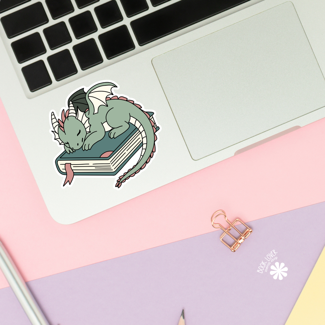 Sleeping Dragon Book Sticker | Fantasy Reader Gift