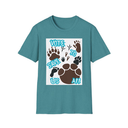 Save Us All Animal Paw Print Tee – Vote to Save Wildlife T-Shirt