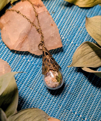 Unique Handcrafted Large Medicine Woman Floral Necklace with Quartz and Colorado Wildflowers (Copy)