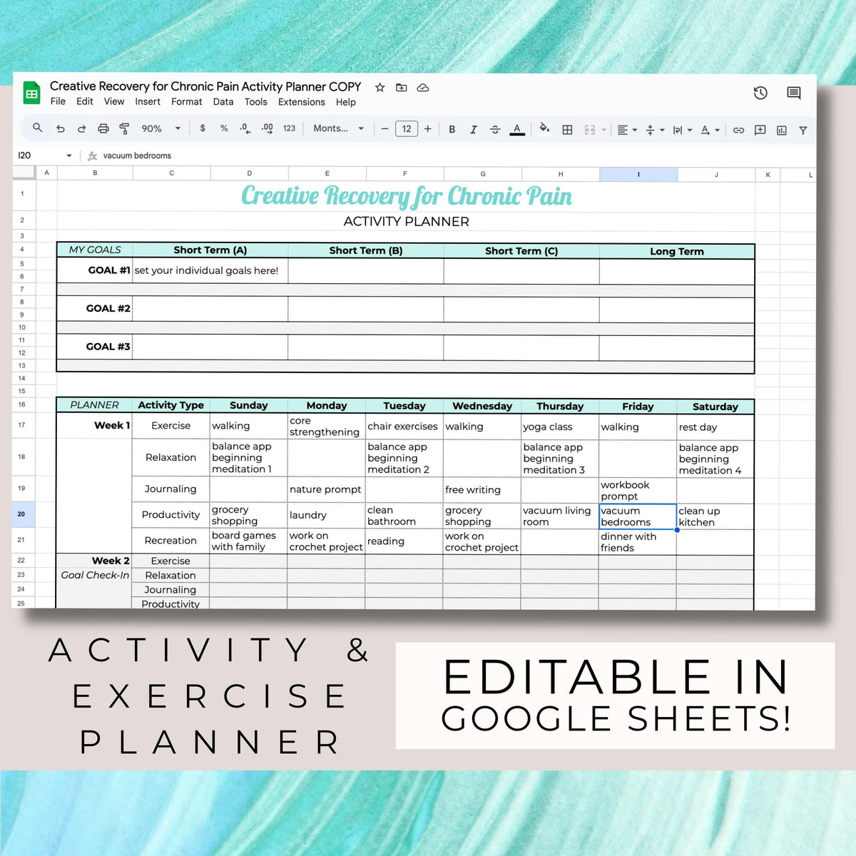 Chronic Pain Recovery Kit | Workbook, Affirmations, Planner (Digital Download Bundle)