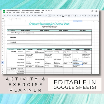 Chronic Pain Recovery Kit | Workbook, Affirmations, Planner (Digital Download Bundle)