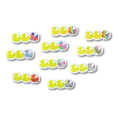 Duck Duck Rainbow Duck Sticker - Duck Duck Gray Duck - Duck Duck Pride Duck - 3.5"x1.5"