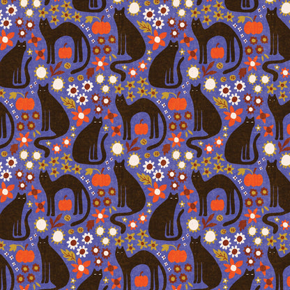 Morticia Blue Organic Quilting Cotton