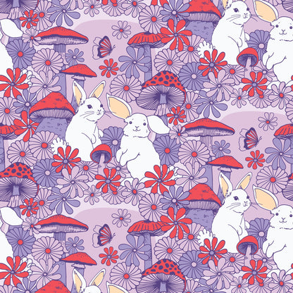 Mushroom Bunnies Quilting Cotton