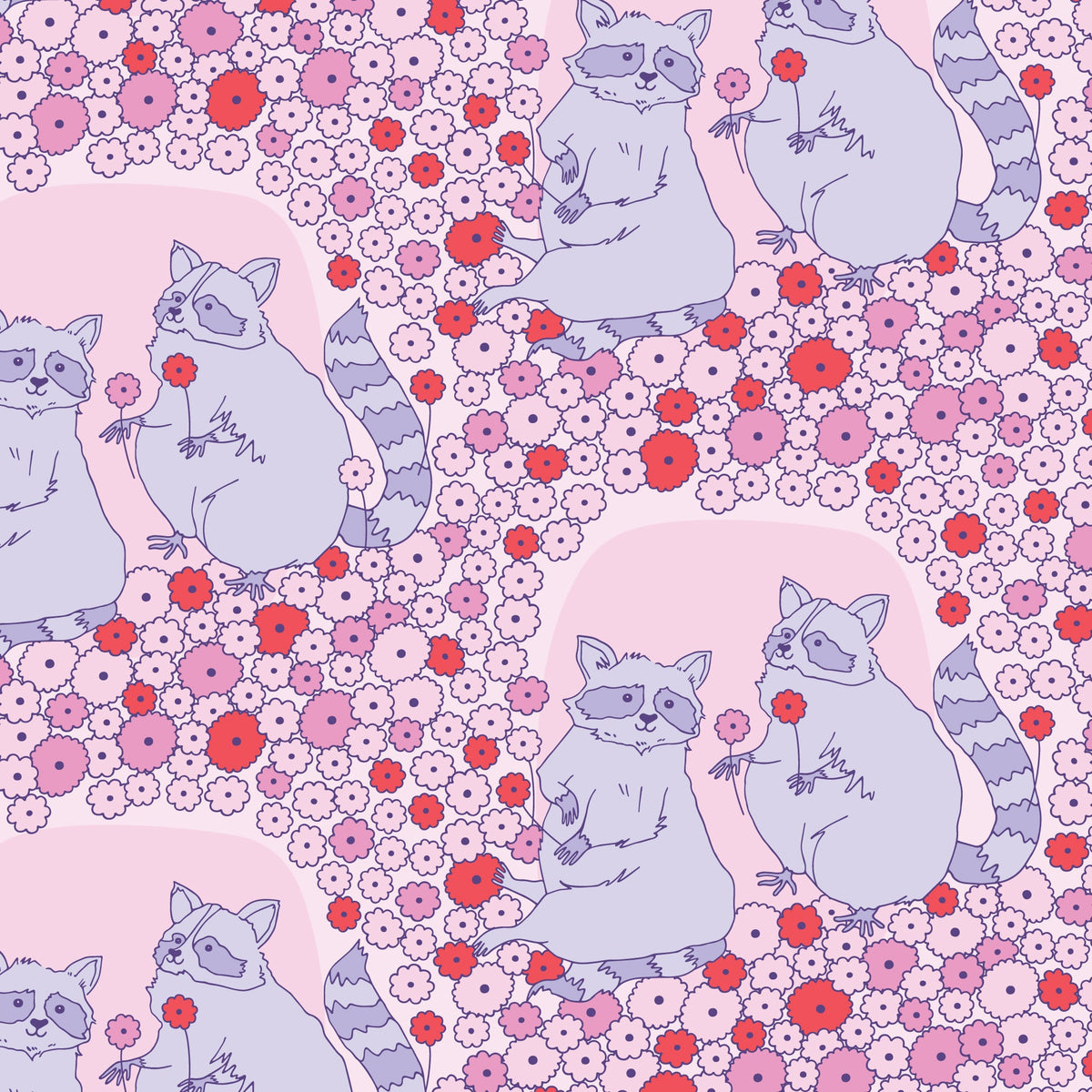 Sweet Raccoons Quilting Cotton