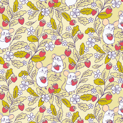 Strawberry Mice Quilting Cotton