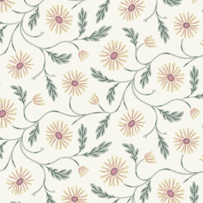 Trailing Floral Cream Flannel