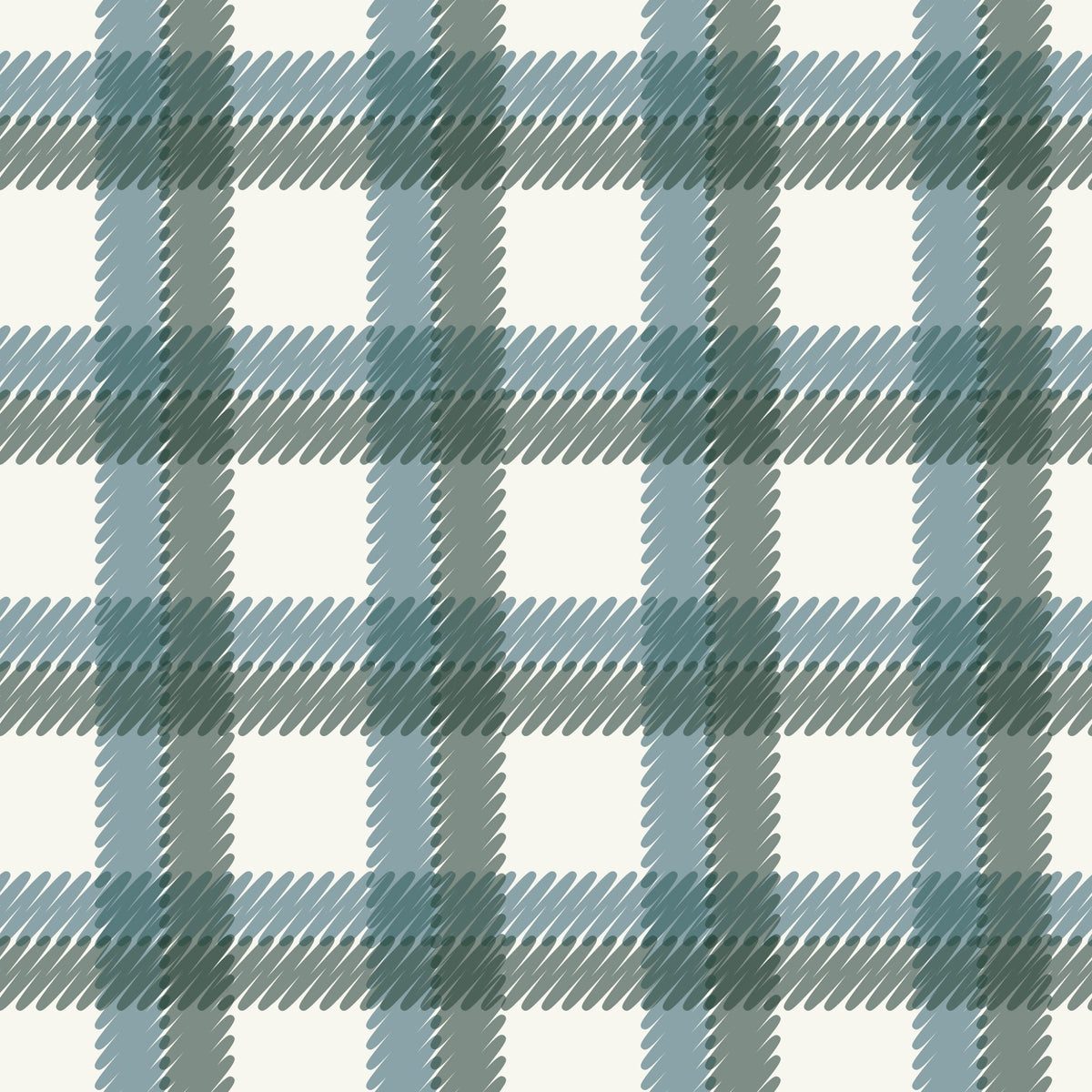 Scribbly Plaid Blue Flannel