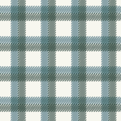 Scribbly Plaid Blue Flannel