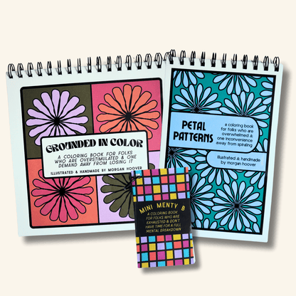 Spiral Bound Coloring Book Set, Simple Mindful Coloring Pages for Stress Relief