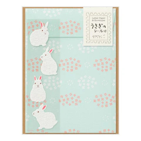 Stationery Set With Stickers- Rabbit
