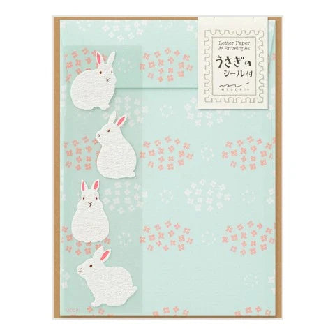 Stationery Set With Stickers- Rabbit