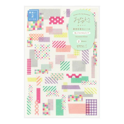 Yuru Log Decoration 2 Sticker Sheets, Collage Tape