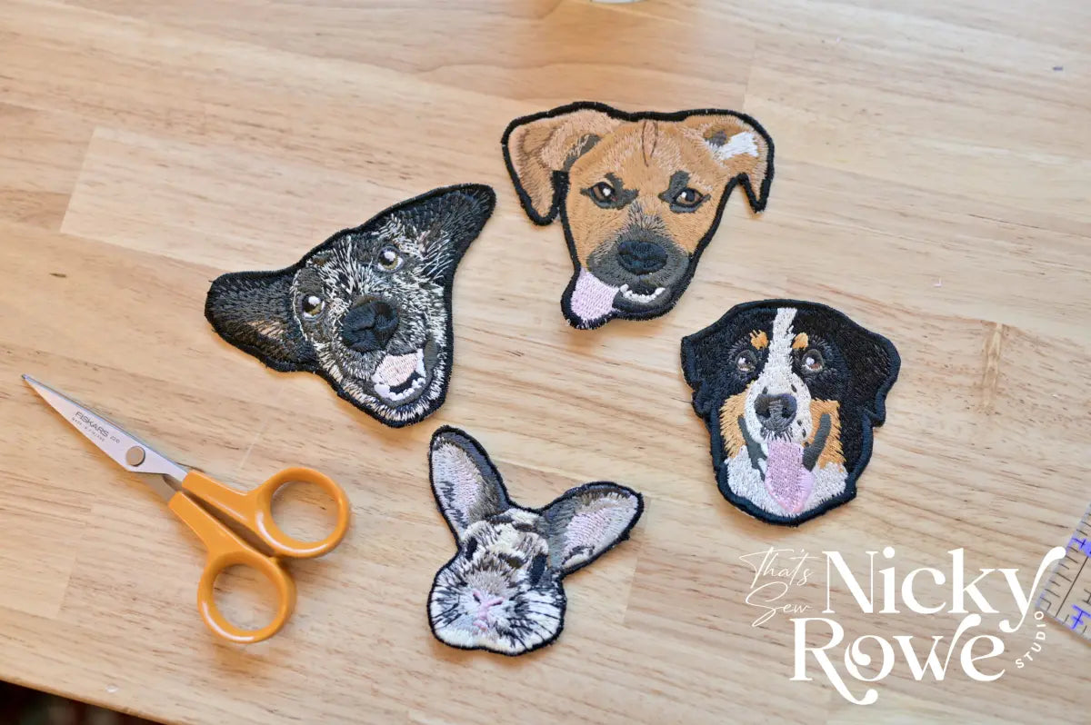 Custom Embroidered Pet Portrait Patches - Iron-on or Sew-On - $5 Donation to Caitie&