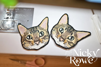 Custom Embroidered Pet Portrait Patches - Iron-on or Sew-On - $5 Donation to Caitie&