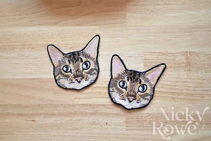 Custom Embroidered Pet Portrait Patches - Iron-on or Sew-On - $5 Donation to Caitie&