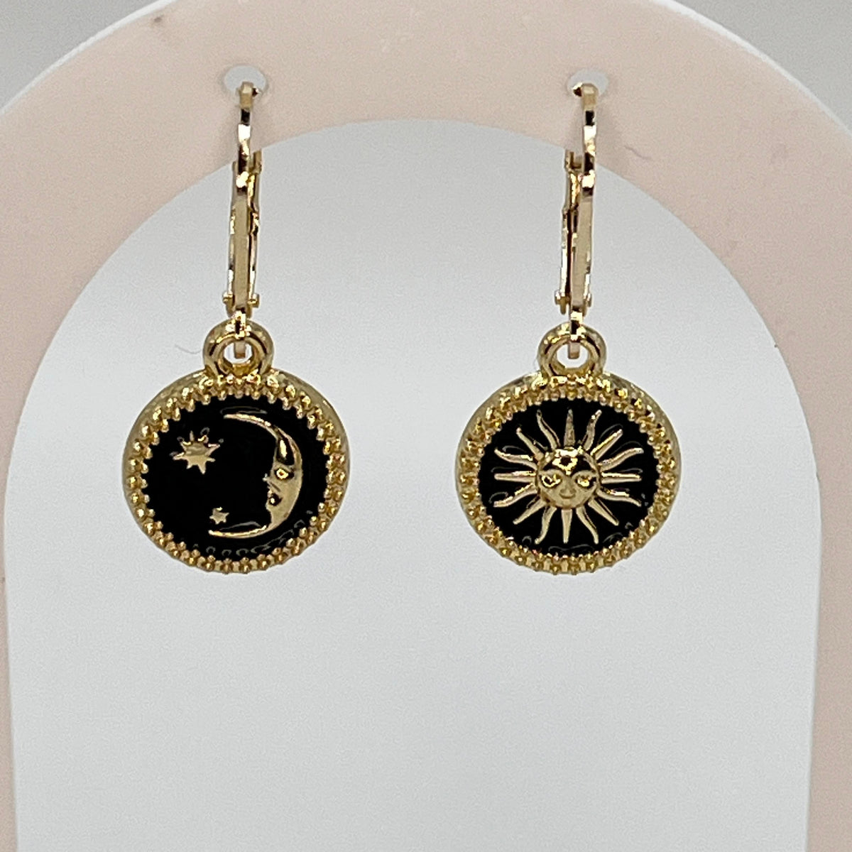 Gold Filled Celestial Moon and Sun Earrings