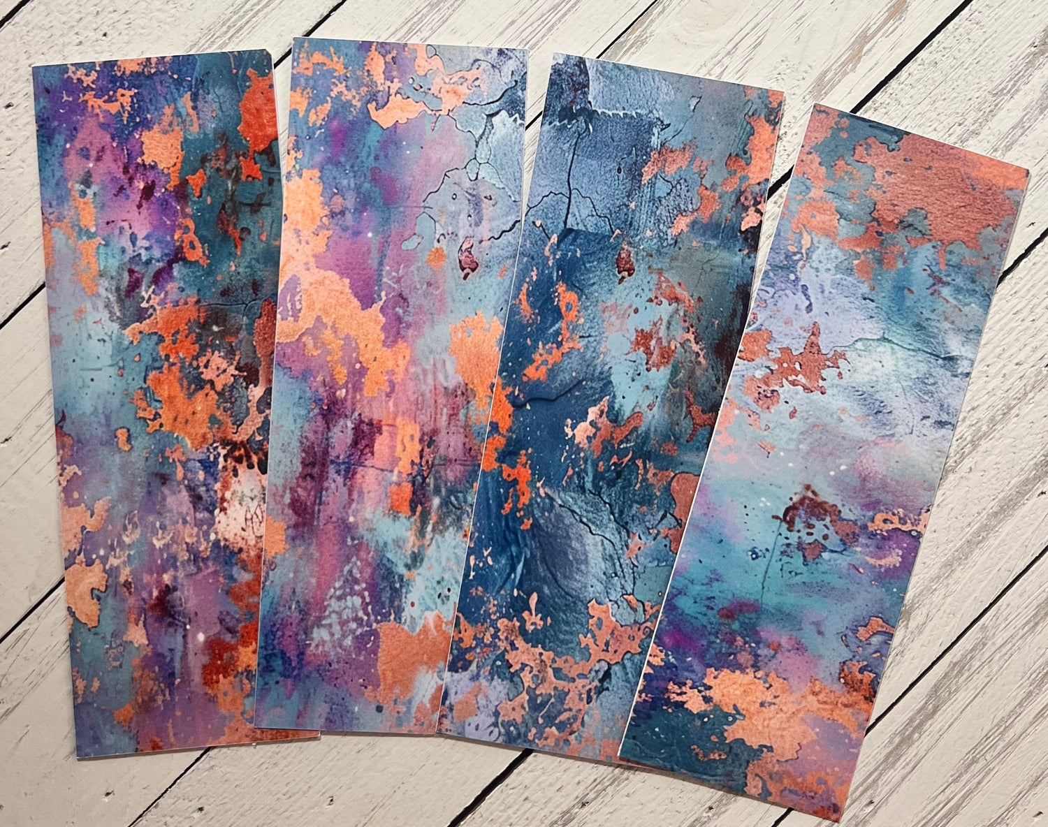 High Gloss Blue Patina Bookmarks (set of 4)