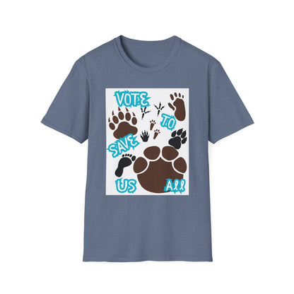 Save Us All Animal Paw Print Tee – Vote to Save Wildlife T-Shirt