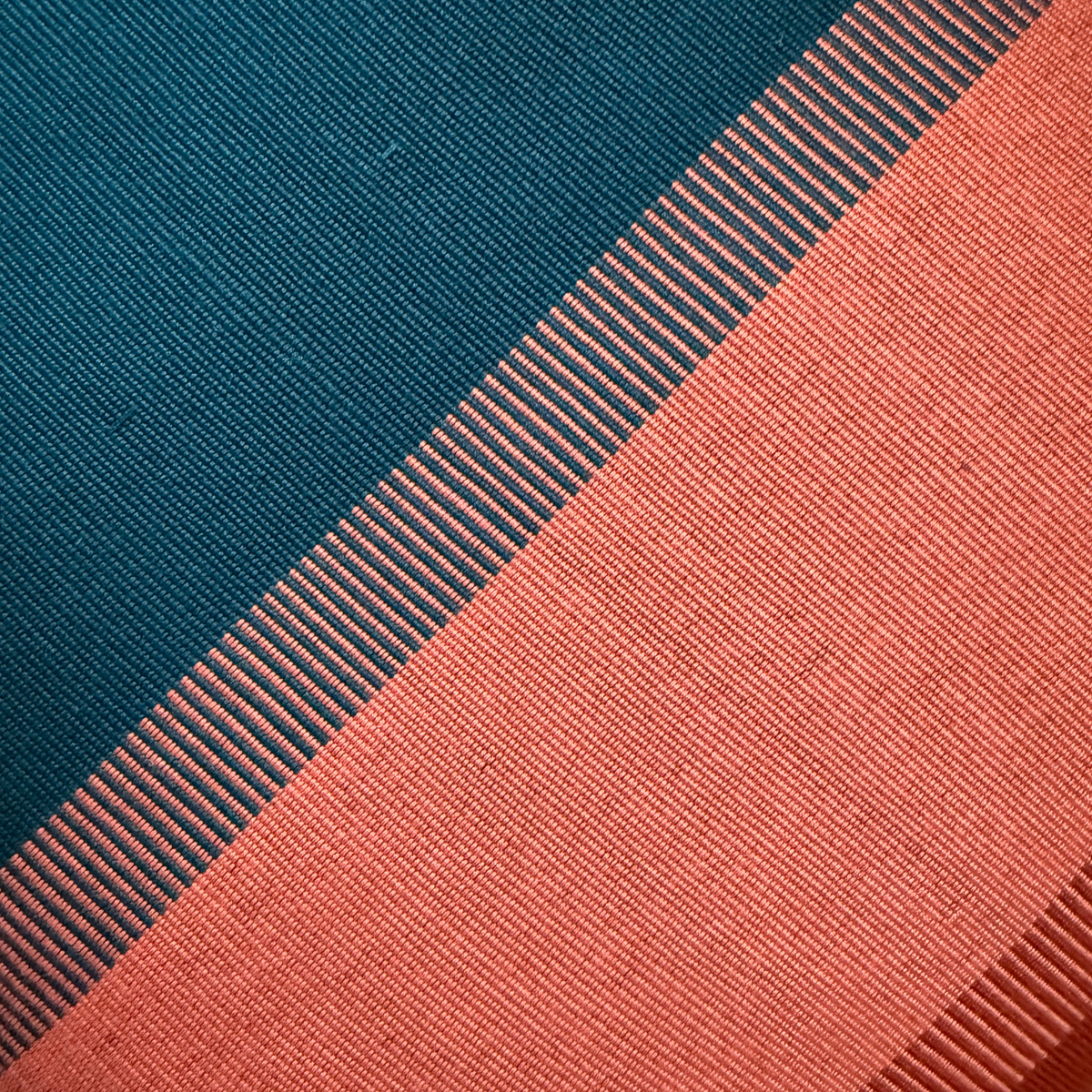 Handwoven Color Block &amp; Hemp Pillow - Light Terra Cotta &amp; Blue