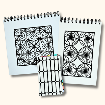 Spiral Bound Coloring Book Set, Simple Mindful Coloring Pages for Stress Relief