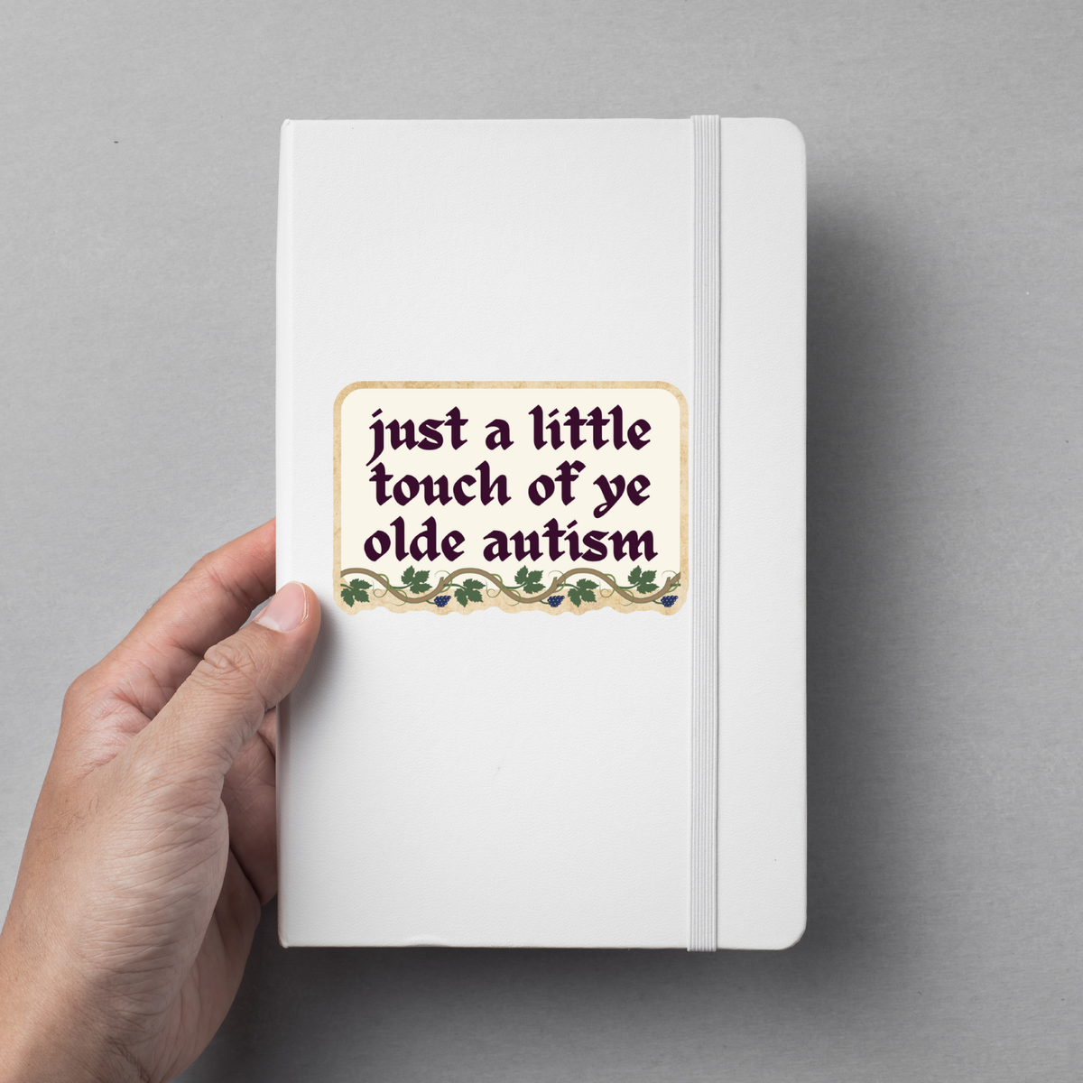 Just A Little Touch Sticker | Medieval Autism Pride Vinyl Sticker
