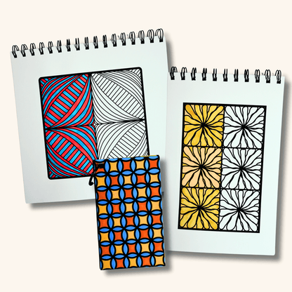 Spiral Bound Coloring Book Set, Simple Mindful Coloring Pages for Stress Relief