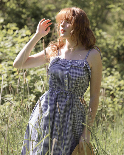 The Soleil Cotton Gingham Midi Dress