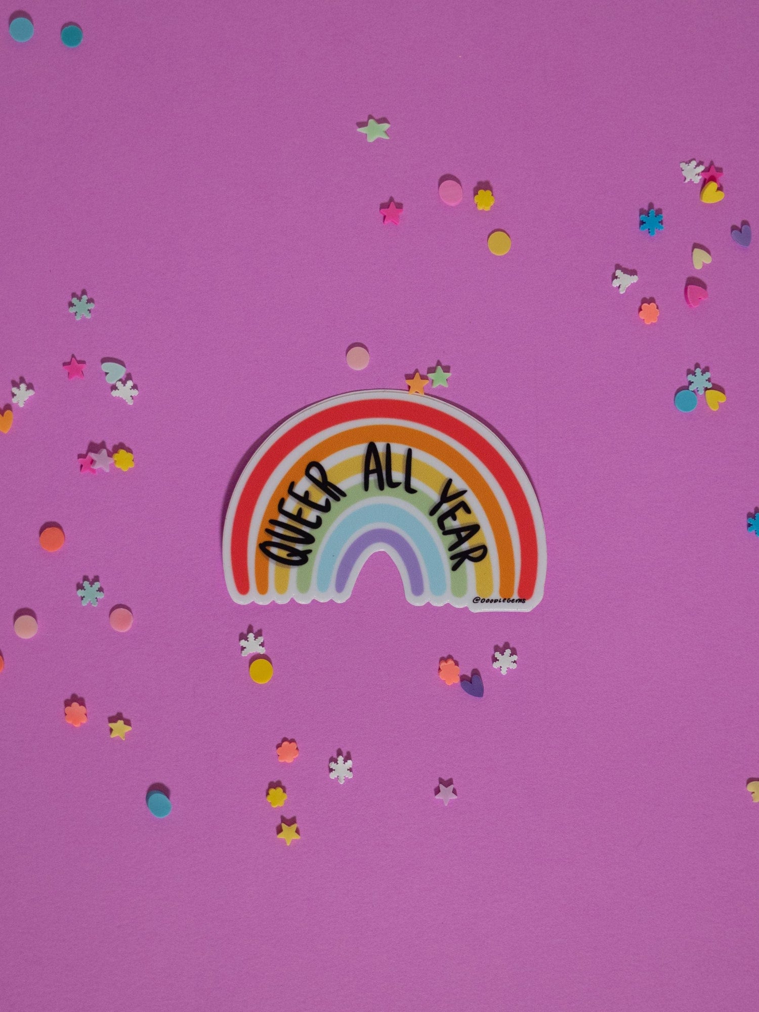 Rainbow sticker with &