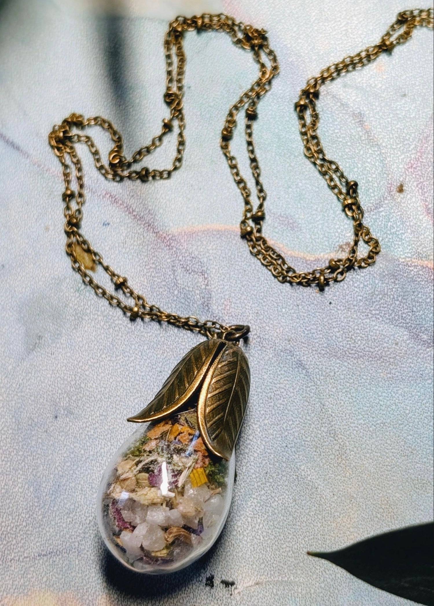 Unique Handcrafted Large Medicine Woman Floral Necklace with Quartz and Colorado Wildflowers (Copy)