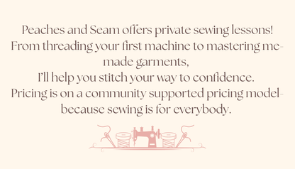 One-on-One Sewing Lessons (In Person)
