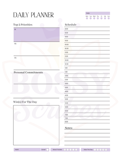 90-Day Planner | 3-Month Goal Setting &amp; Daily Productivity Planner by Bossy Scribes
