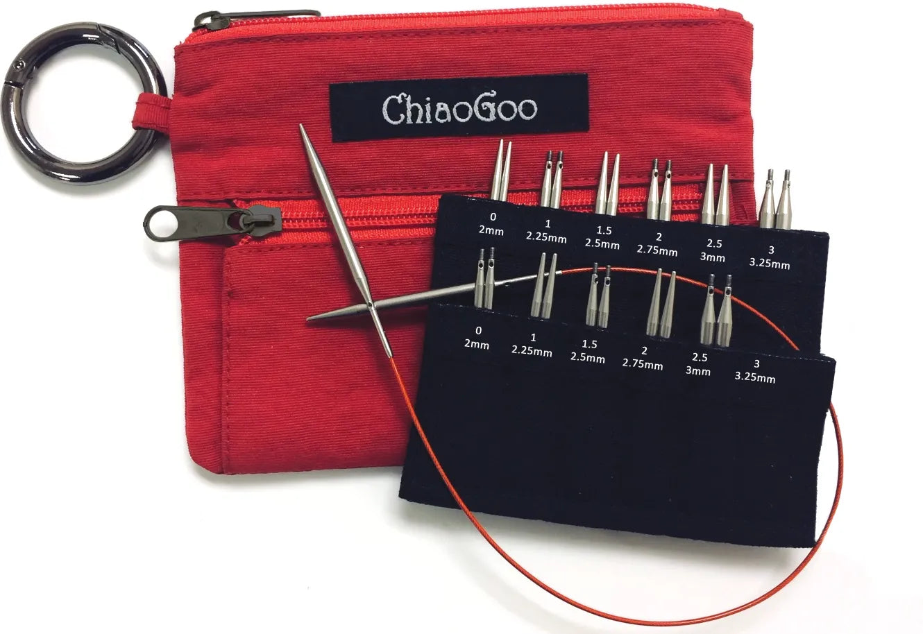 ChiaoGoo TWIST Red Shorties Set - 2" and 3" (5cm &amp; 8cm) Tips [M] (Sizes US 0-3)  7230-M