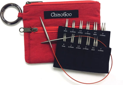 ChiaoGoo TWIST Red Shorties Set - 2" and 3" (5cm &amp; 8cm) Tips [M] (Sizes US 0-3)  7230-M