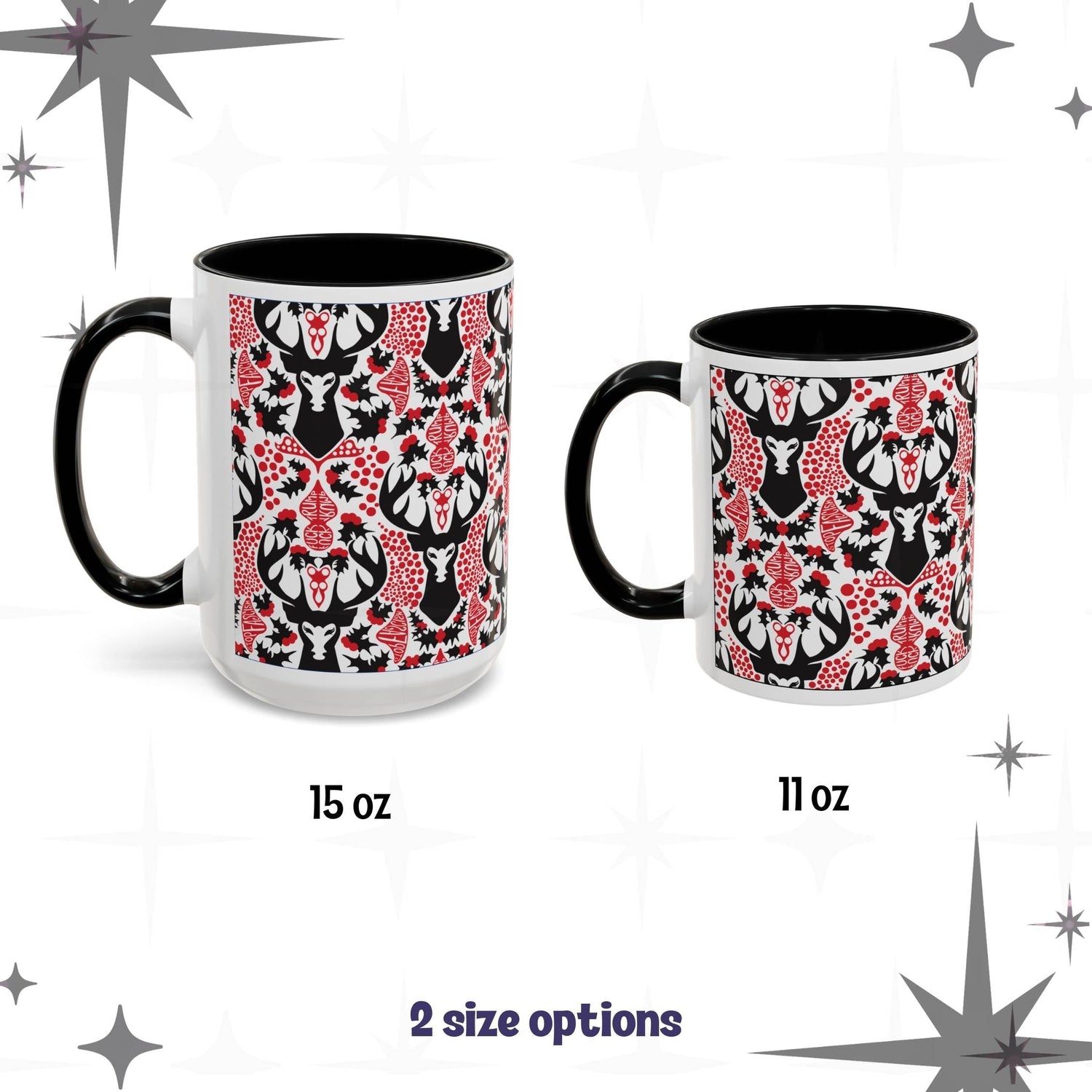 Hidden Message Mug “F*ck Trump” “Stop Fascism” Woodland Stag Damask