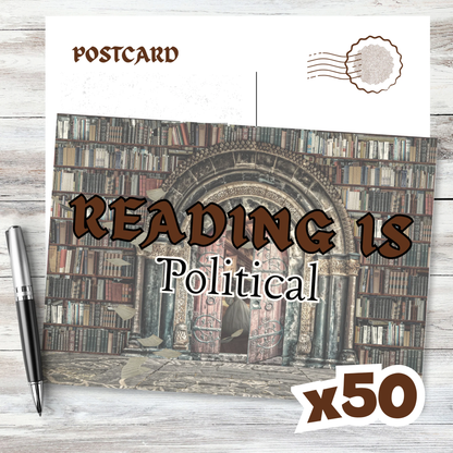 Postcards to Voters: Reading is Political Postcard