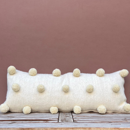 Wool Pom Pom Lumbar Pillow