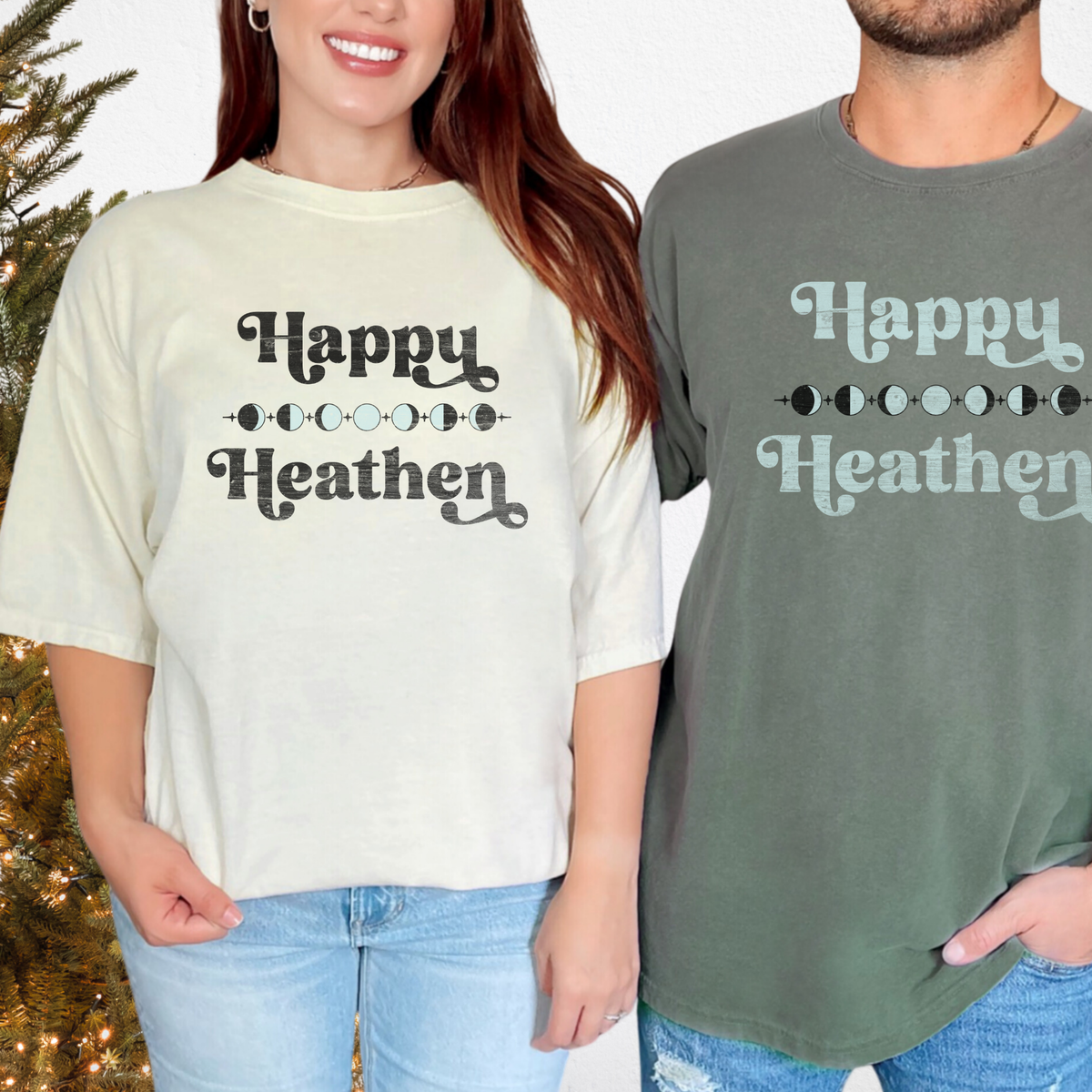 Happy Heathen Tshirt, Pagan Graphic Tee, Yule Shirt