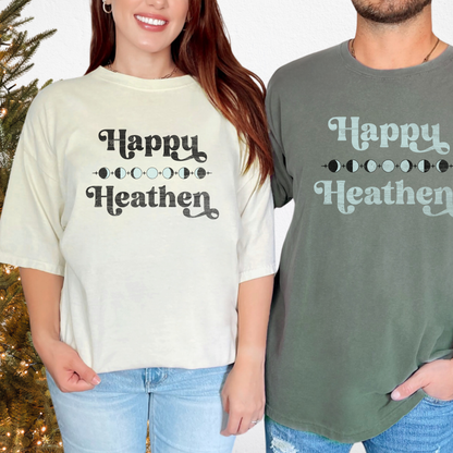 Happy Heathen Tshirt, Pagan Graphic Tee, Yule Shirt