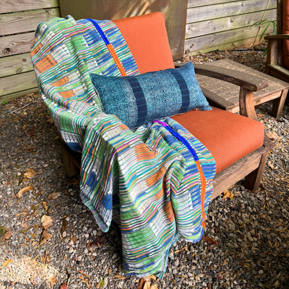 Huipil &amp; Hemp Throw Pillow Cover