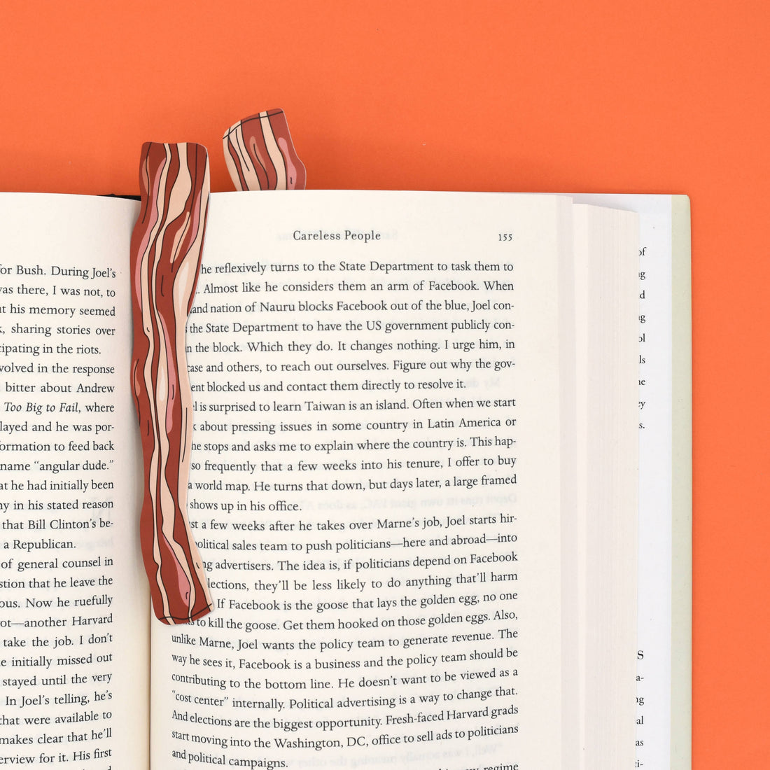 Bacon Die Cut Bookmarks | 2-Pack Funny Food Bookmarks