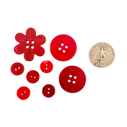 Big Recycled Plastic Buttons - Red