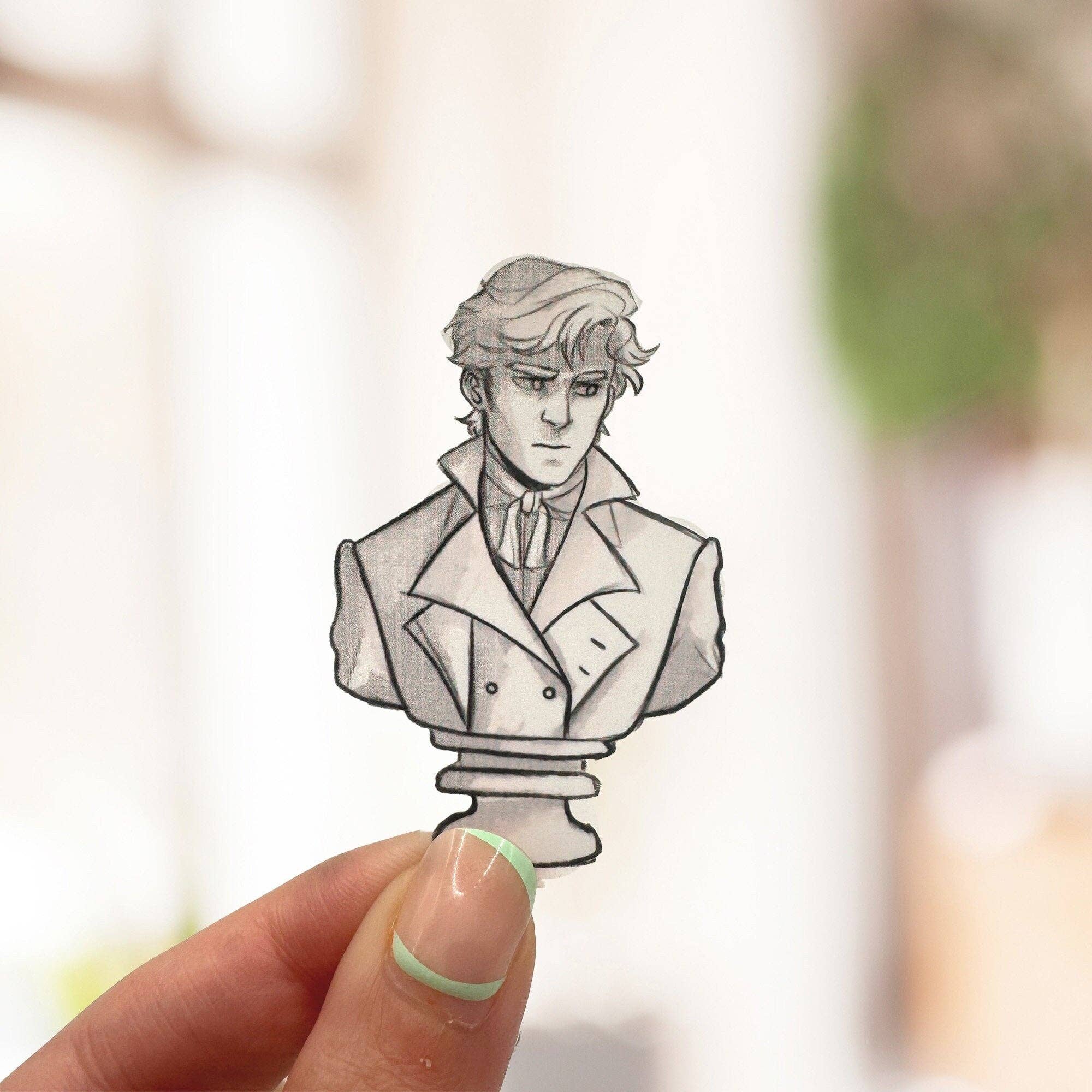 Mr. Darcy Bust Sticker | Pride &amp; Prejudice Clear Matte Decal