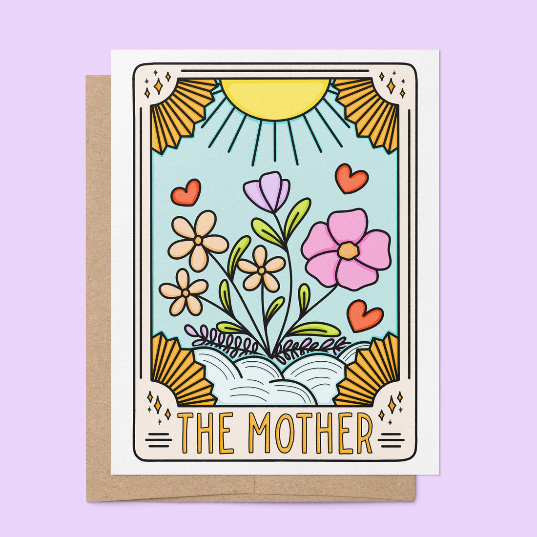 Greeting card with floral design and &