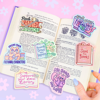 Save the Books Sticker | Cute Bookish Vinyl Sticker